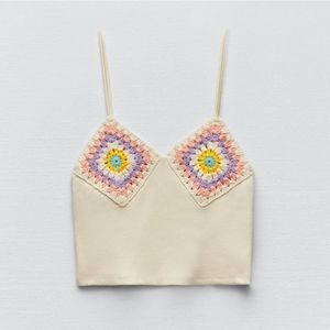 ZARA CROCHET CROP TOP CAMISOLE
